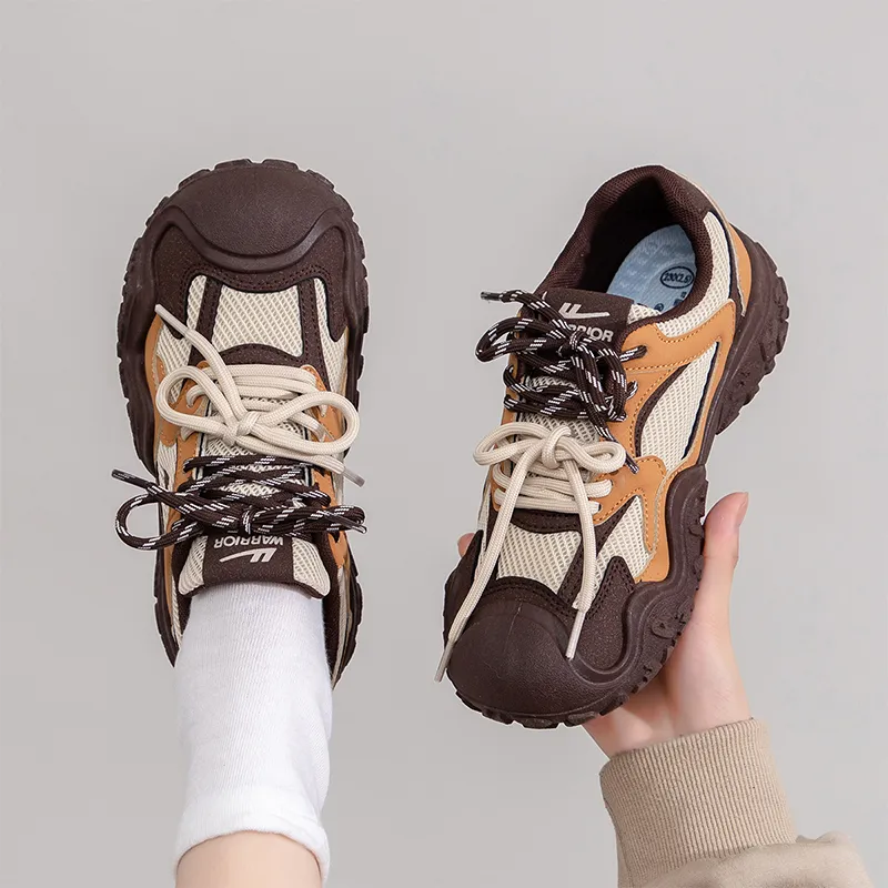 Warrior Warrior Lightweight Low Top Chunky Sneakers Women's Beige Brown Coffee 1.0-7