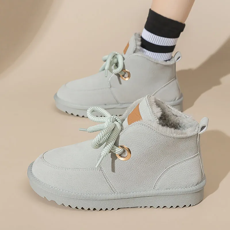 Warrior Warm Wear Resistant Slip Resistant Short Snow Boots Women's Gray-7