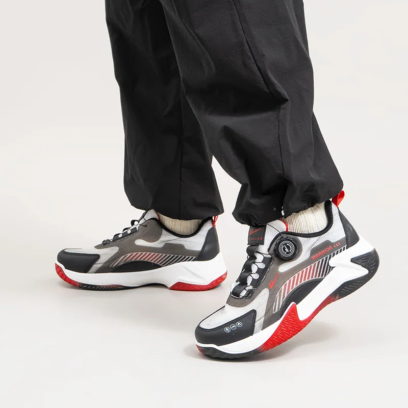 Warrior Warrior Wear resistant And Lightweight Low Top Basketball Shoes Men's White Black Red-5