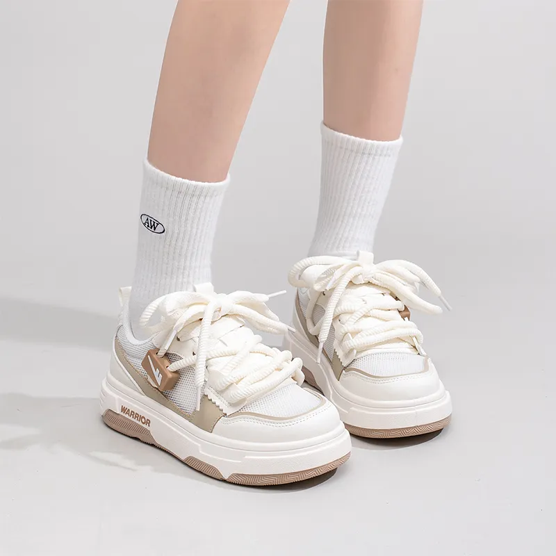 Warrior Abrasion Resistant Low Top Casual Shoes Women's White Khaki-5