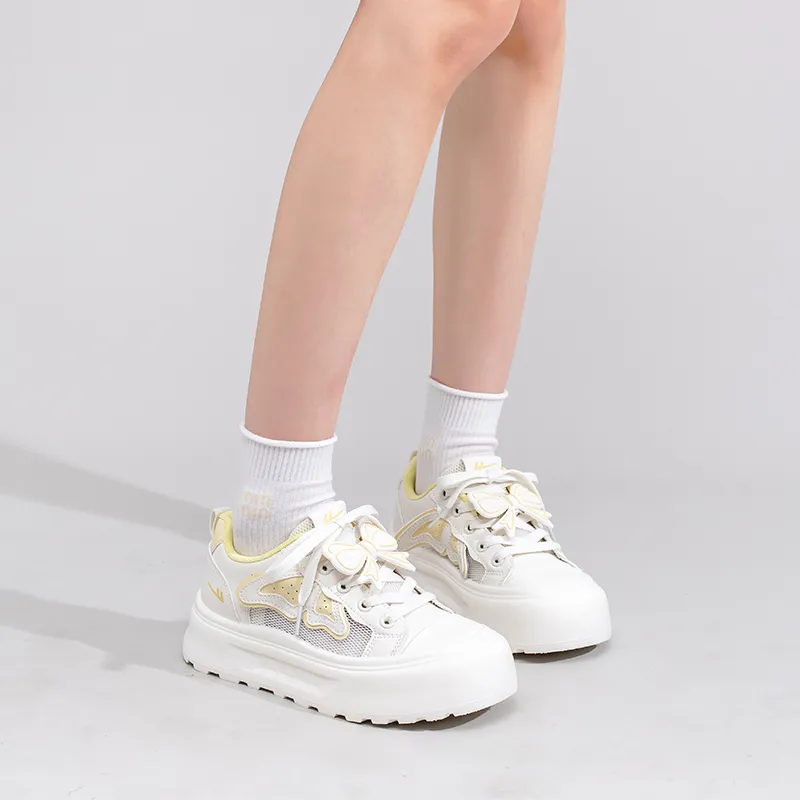 Warrior Abrasion Resistant Slip Resistant Low Top Casual Shoes Women's Beige Yellow-5