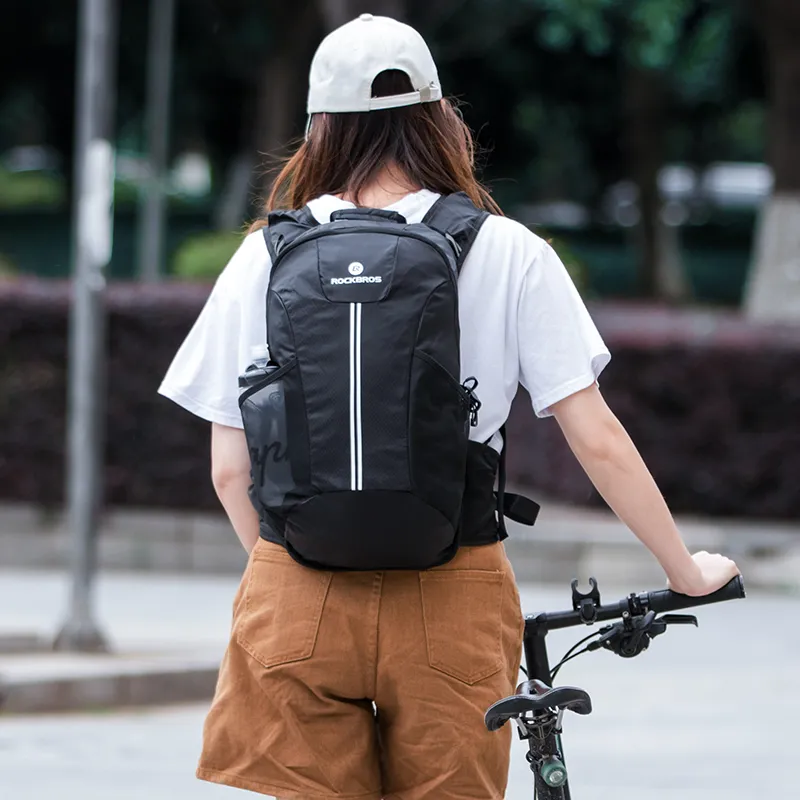ROCKBROS Twill Nylon Backpack Regular Unisex Black-1