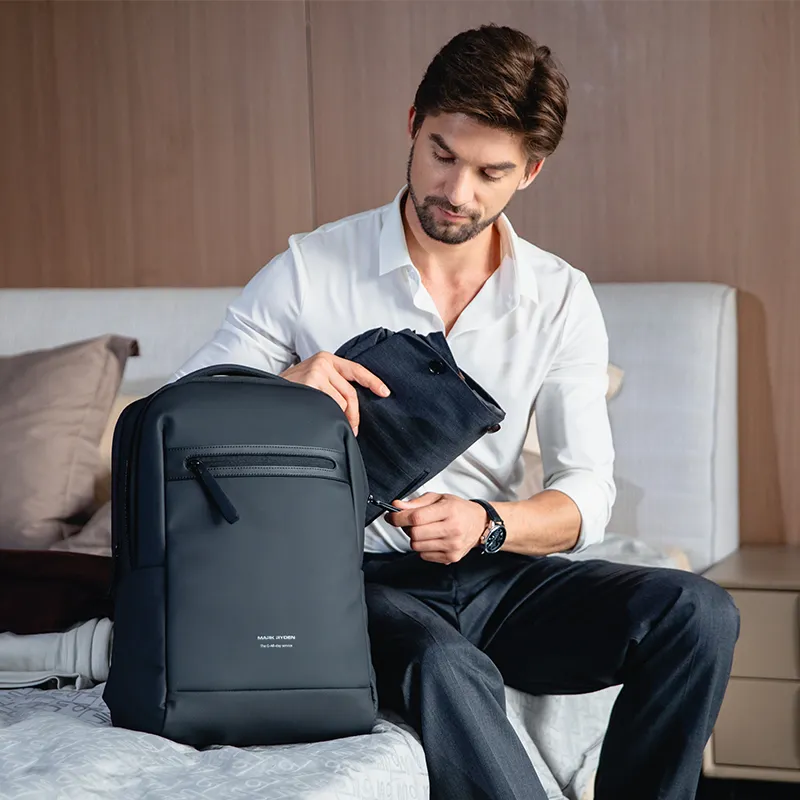 MARK RYDEN Oxford University Student Backpack Regular Men's Elegant Black/Graphite Gray-2