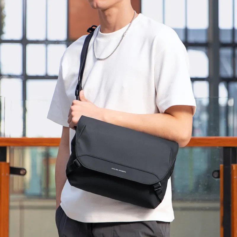 MARK RYDEN Oxford Shoulder Bag Men's Elegant Black-6