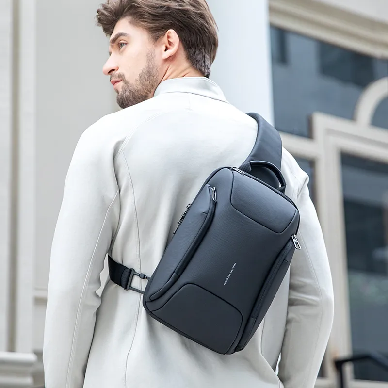 MARK RYDEN Oxford Sling Bag Regular Men's Elegant Black/Graphite Gray-1