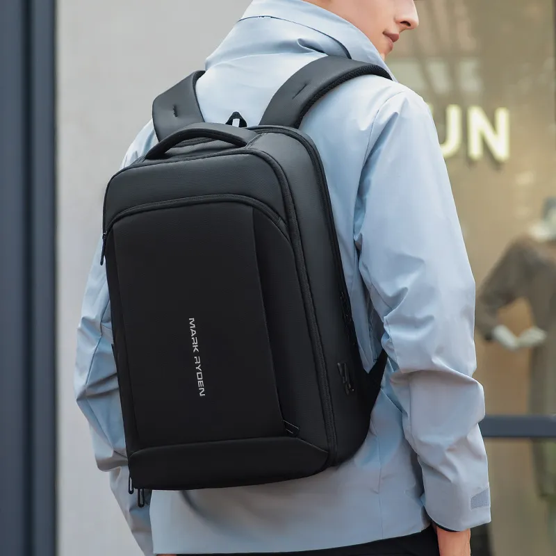 MARK RYDEN Oxford Backpack Men's Elegant Black-3