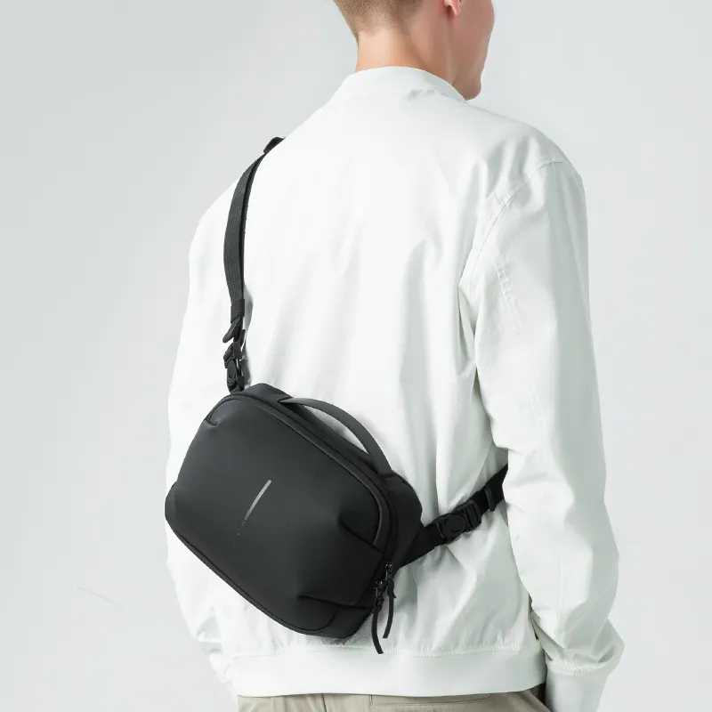 MARK RYDEN Pu Shoulder Bag, Crossbody Bag, Handbag Men's Elegant Black-2