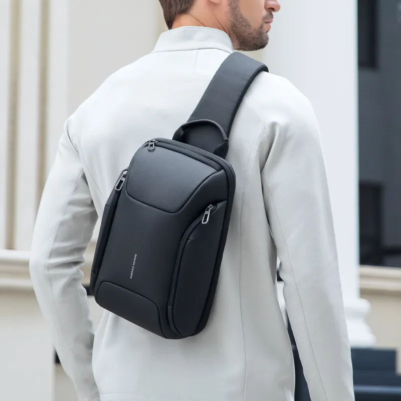 MARK RYDEN Oxford Sling Bag Regular Men's Elegant Black/Graphite Gray-3