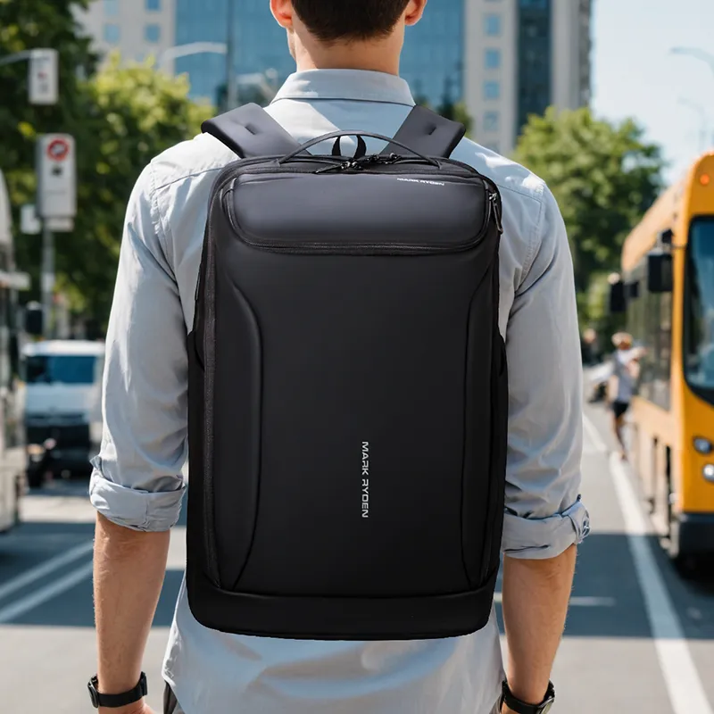 MARK RYDEN PU Large Capacity Travel Bag Backpack Large Size Men's Elegant Black-2