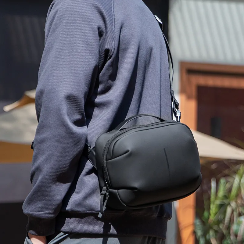 MARK RYDEN Pu Shoulder Bag, Crossbody Bag, Handbag Men's Elegant Black-4