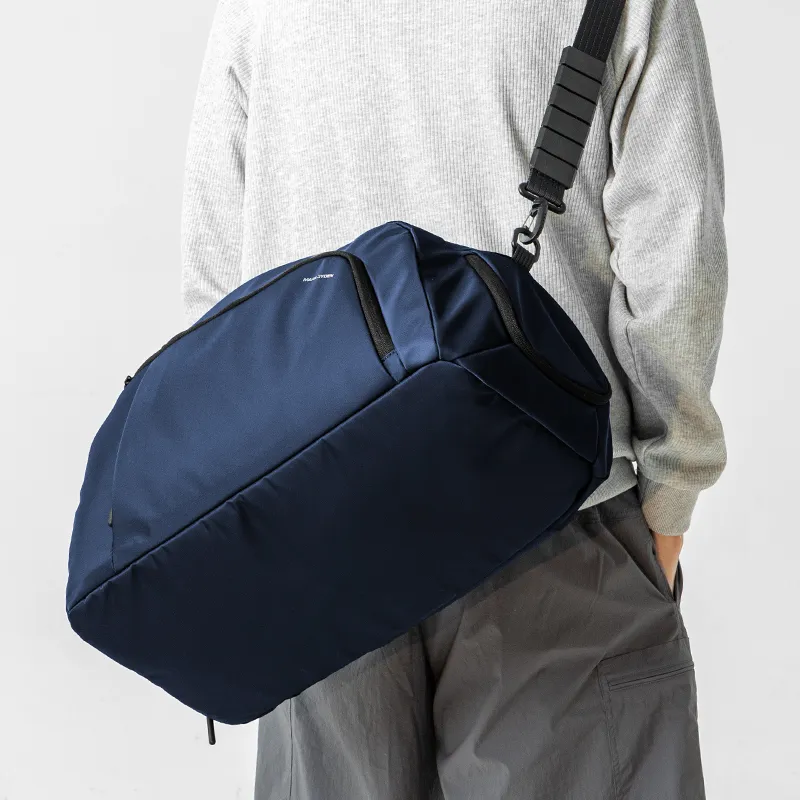 MARK RYDEN Nylon With Oxford Gym Bag Unisex Elegant Black/Navy Blue-5
