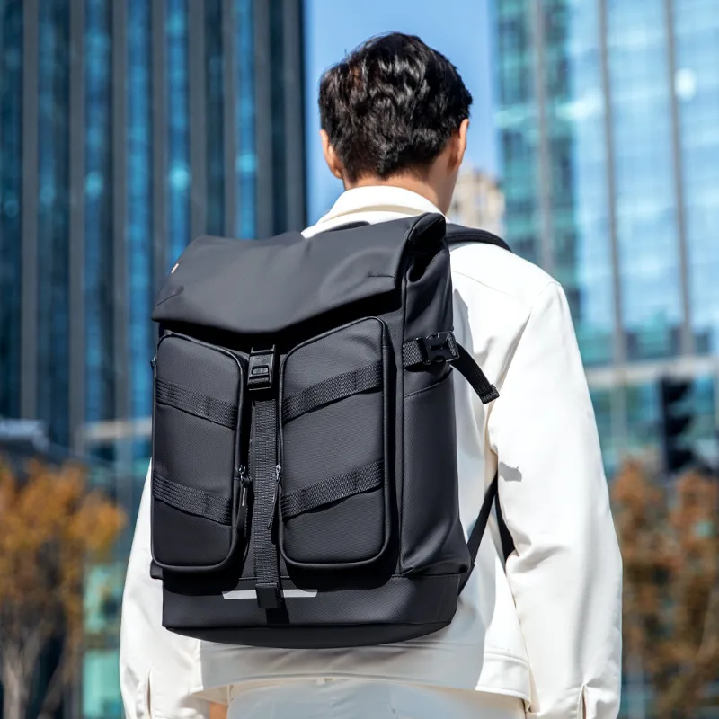 MARK RYDEN Oxford Large Capacity Travel Individual Trendy Double Shoulder Backpack Regular Men's Elegant Black-1