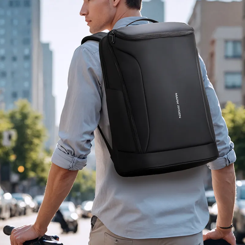MARK RYDEN PU Large Capacity Travel Bag Backpack Large Size Men's Elegant Black-3