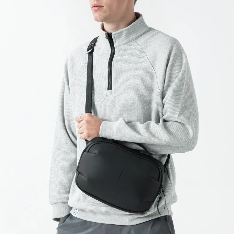 MARK RYDEN Pu Shoulder Bag, Crossbody Bag, Handbag Men's Elegant Black-3