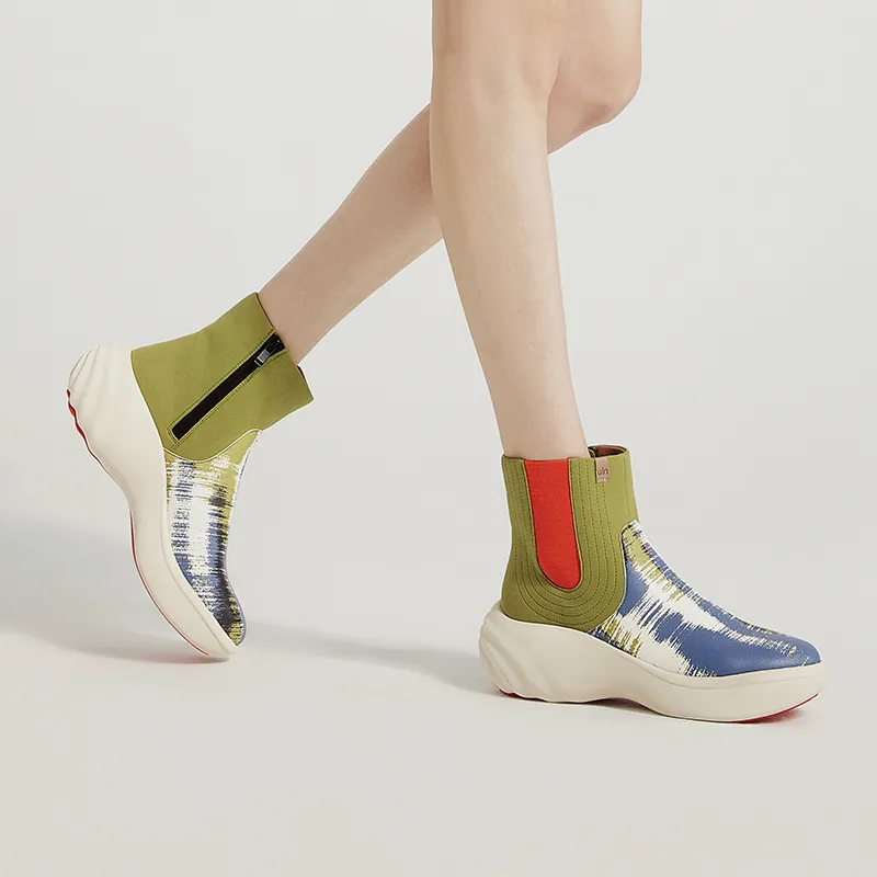 U.IN Painted Travel Shoes-Si Chuan 4 Artistic Collection Chelsea Boots Women's-5