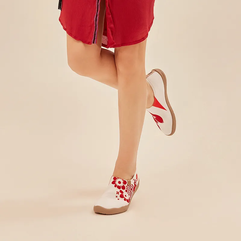 U.IN Painted Travel Shoes Toledo 1 Year Of The Dragon Red Collection Casual Shoes Women's-13