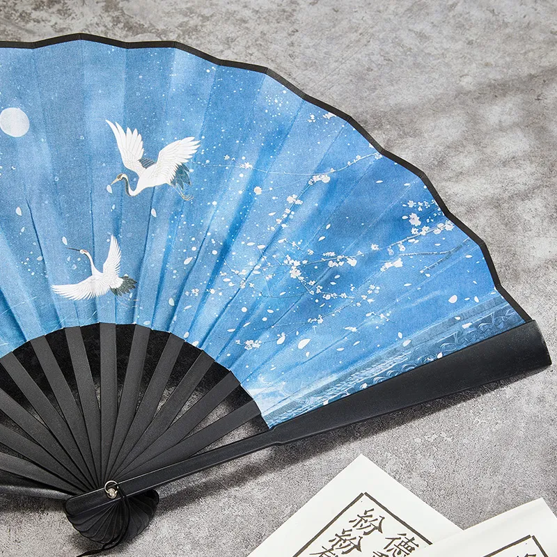 Pleasant Language Twill Damask And Silk Folding Fan-29