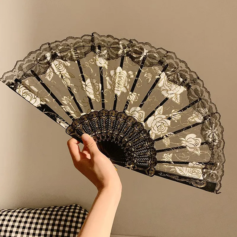Pleasant Language Lace Folding Fan-9
