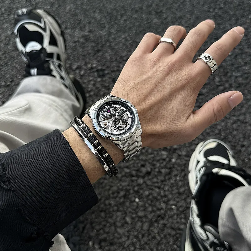 RENOVO Explorer Collection Automatic Mechanical Movement Watch Unisex Cut Out Dial-15