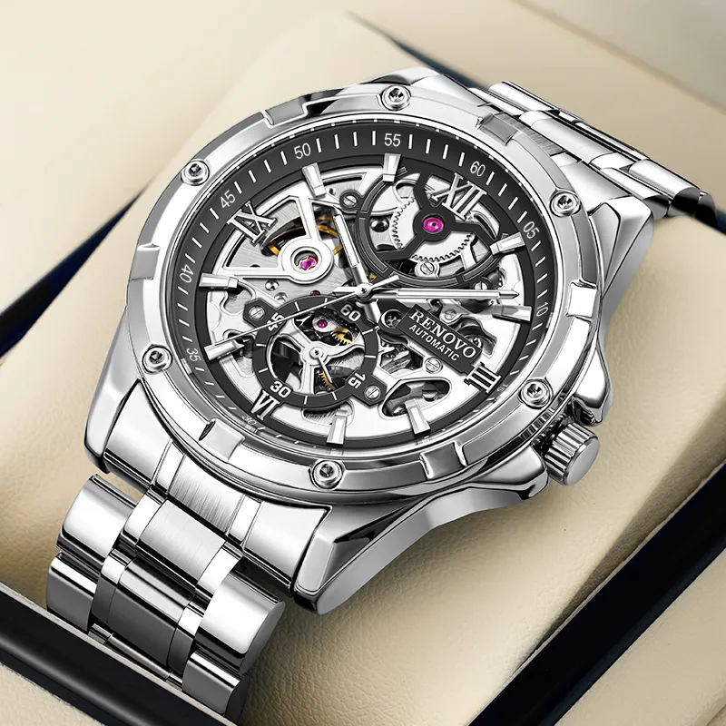 RENOVO Explorer Collection Automatic Mechanical Movement Watch Unisex Cut Out Dial-21