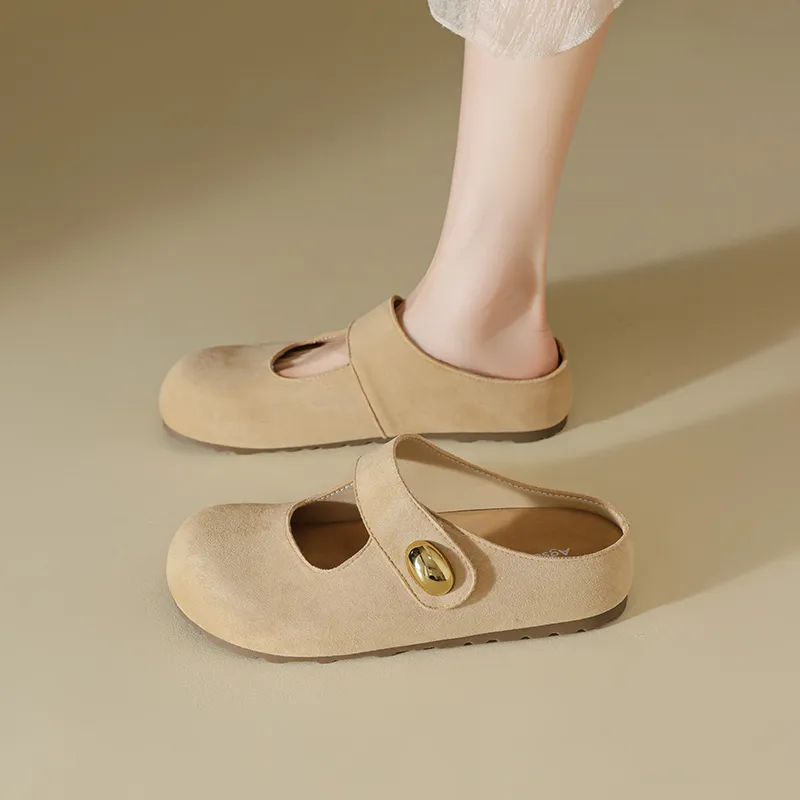 AGSDON Abrasion Resistant Closed Toe Slippers 3.5cm Women's-2