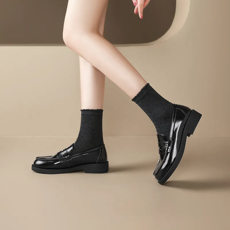 AGSDON Loafers 3cm Women's Black-2