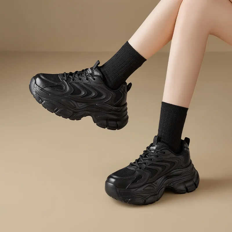 AGSDON Breathable Low Top Chunky Sneakers 6cm Women's-16