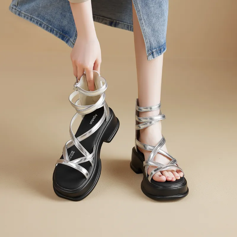 AGSDON Roman Sandals 5cm Women's-12
