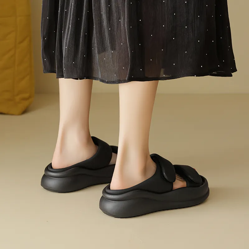 AGSDON PVC Polyvinyl Chloride Quiet Slip Resistant Slide Slippers Women's-17