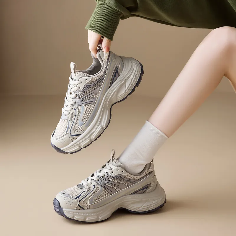 AGSDON Height Increasing Low Top Chunky Sneakers 4cm Unisex-3