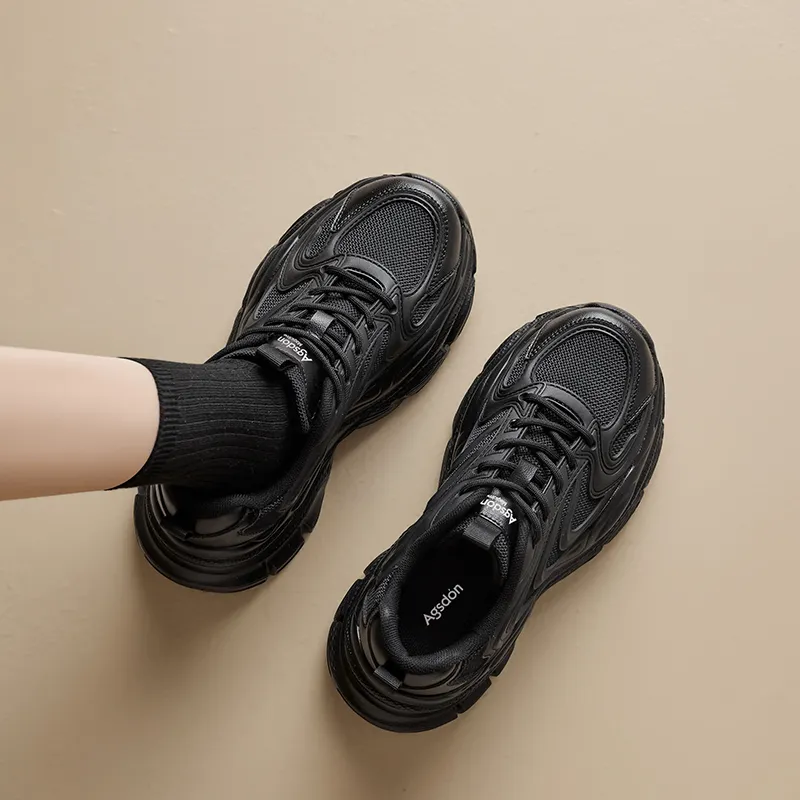 AGSDON Breathable Low Top Chunky Sneakers 6cm Women's-18