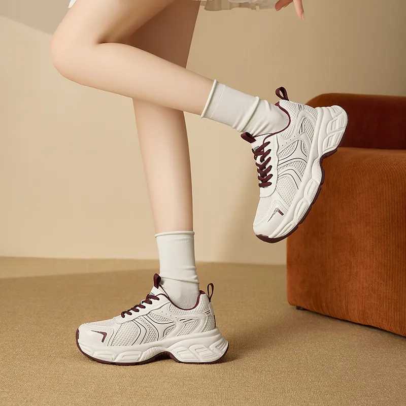 AGSDON Height Increasing Low Top Chunky Sneakers 5cm Women's-2