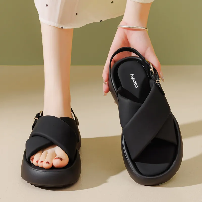AGSDON One Strap Sandals 4cm Women's-8