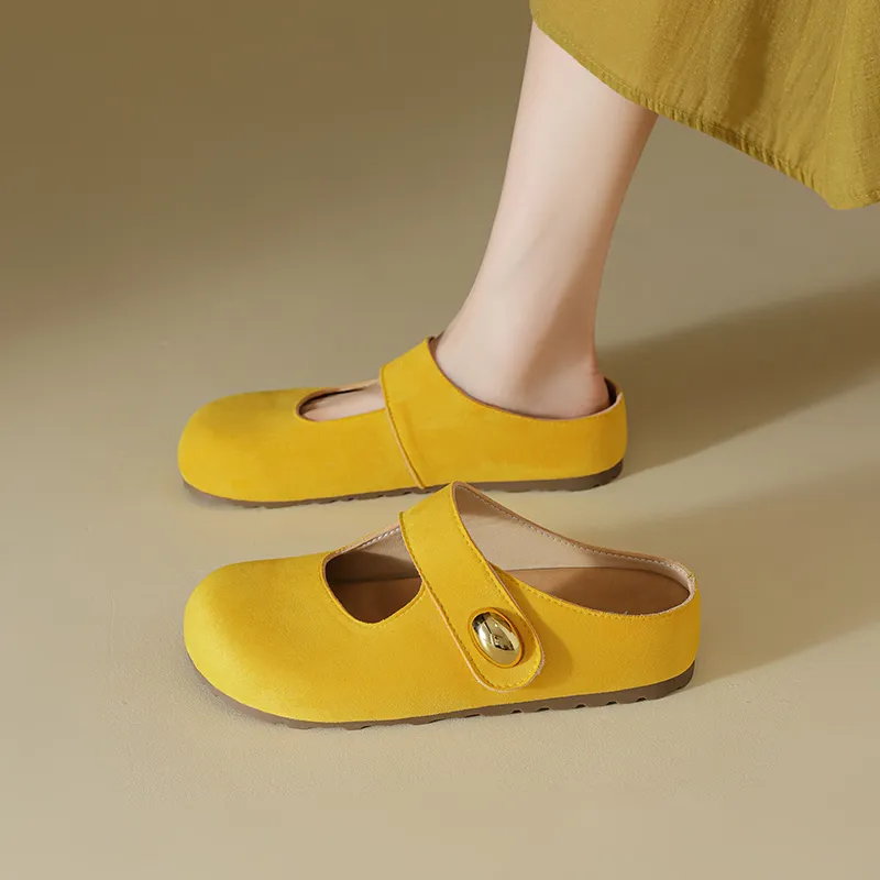 AGSDON Abrasion Resistant Closed Toe Slippers 3.5cm Women's-8