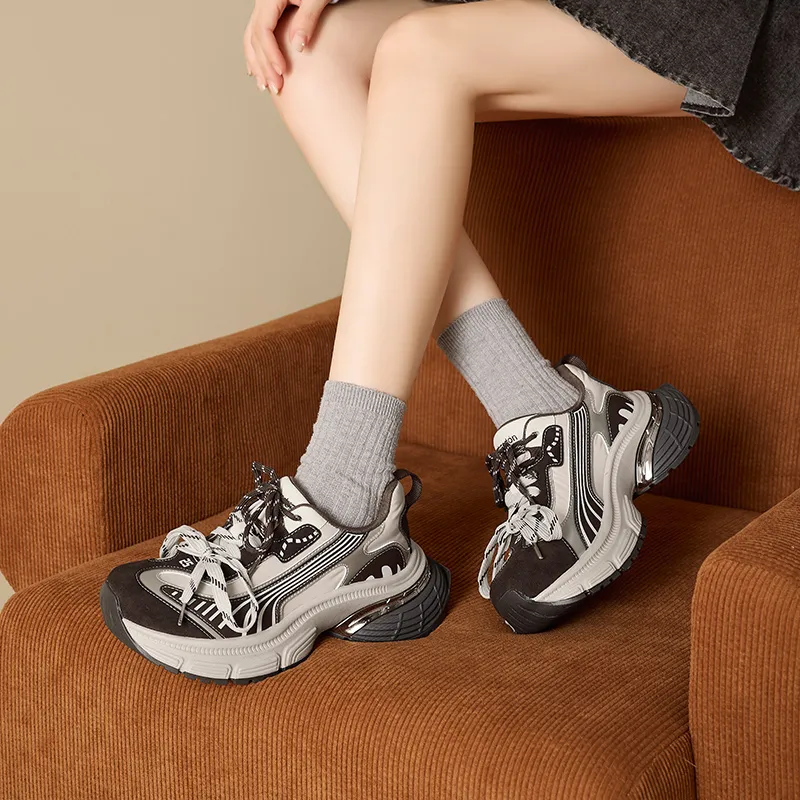 AGSDON Breathable Low-Top Chunky Sneakers Women's-3
