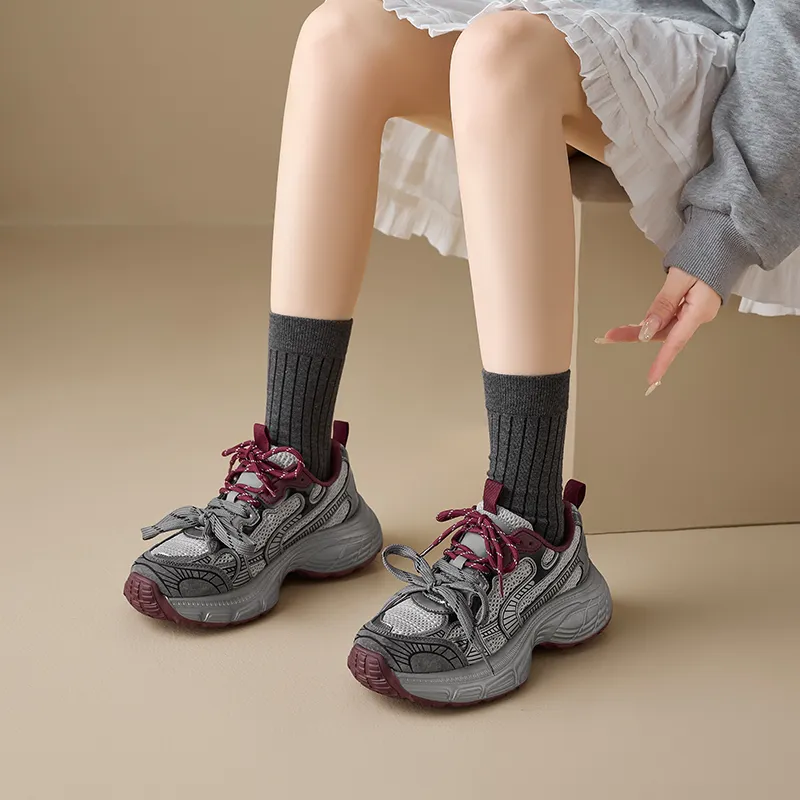 AGSDON Height Increasing Low-Top Chunky Sneakers Women's-9