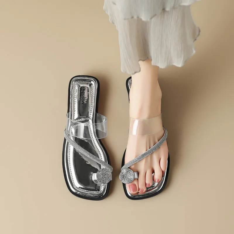 AGSDON Rubber Sole Quiet Slide Slippers Women's-5