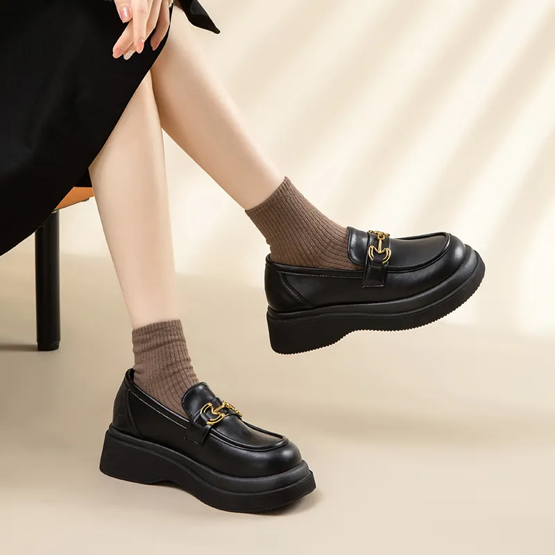 AGSDON Loafers Women's Black/Beige Apricot-2