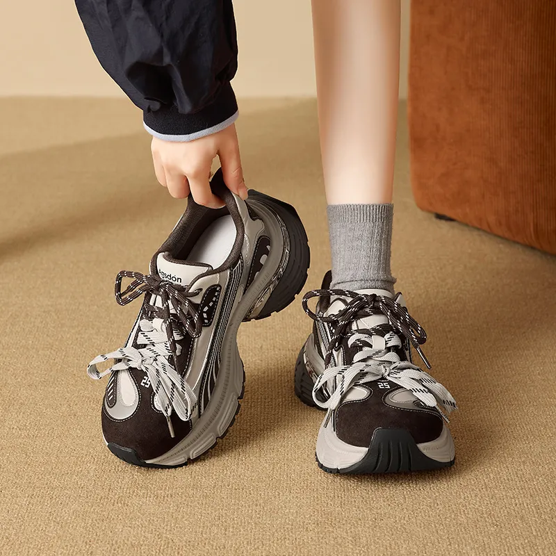 AGSDON Breathable Low-Top Chunky Sneakers Women's-4