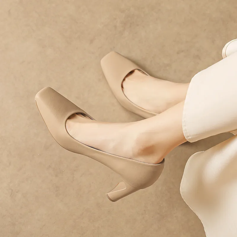 AGSDON Chunky Heel High Heels 7.5cm Women's-11