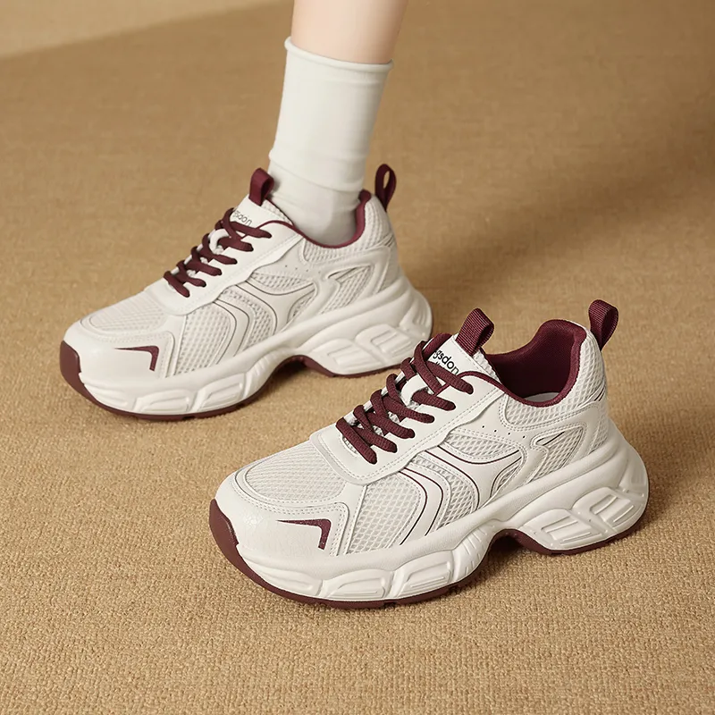 AGSDON Height Increasing Low Top Chunky Sneakers 5cm Women's-6