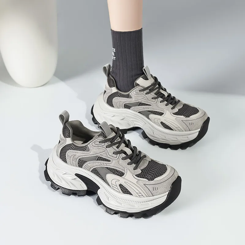 AGSDON Height Increasing Low-Top Chunky Sneakers Women's-4