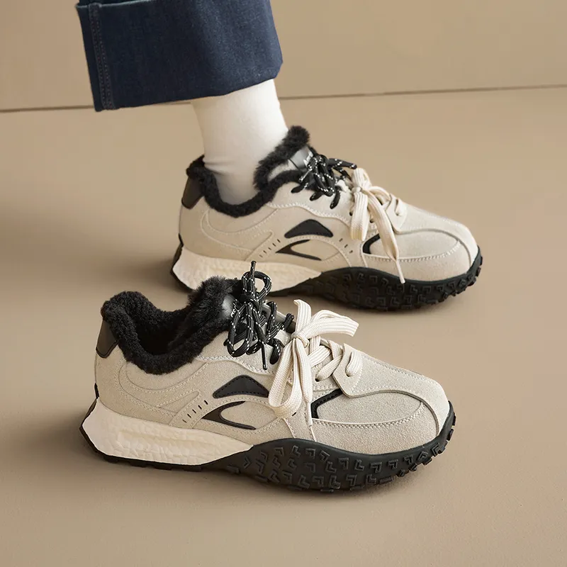 AGSDON Warm Height Increasing Low-Top Casual Shoes Women's-3