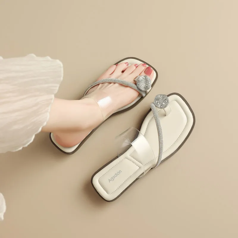 AGSDON Rubber Sole Quiet Slide Slippers Women's-12