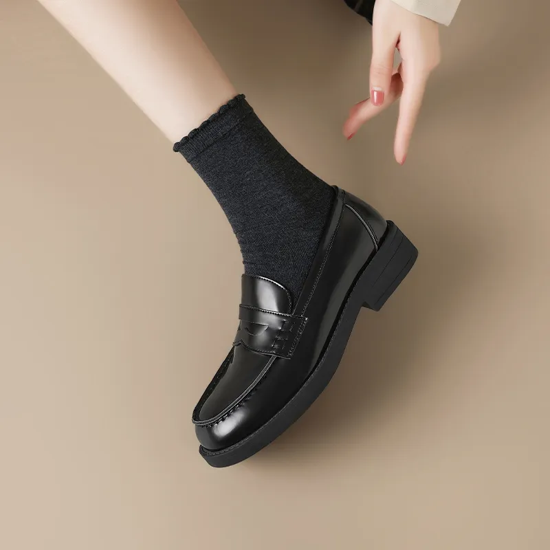 AGSDON Loafers 3cm Women's Black-3