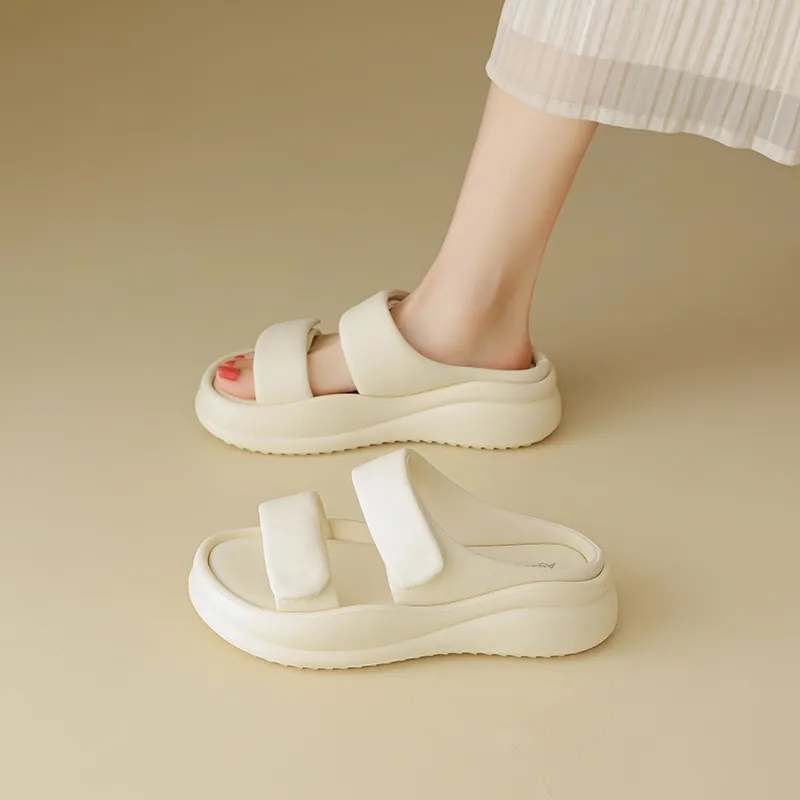 AGSDON PVC Polyvinyl Chloride Quiet Slip Resistant Slide Slippers Women's-3