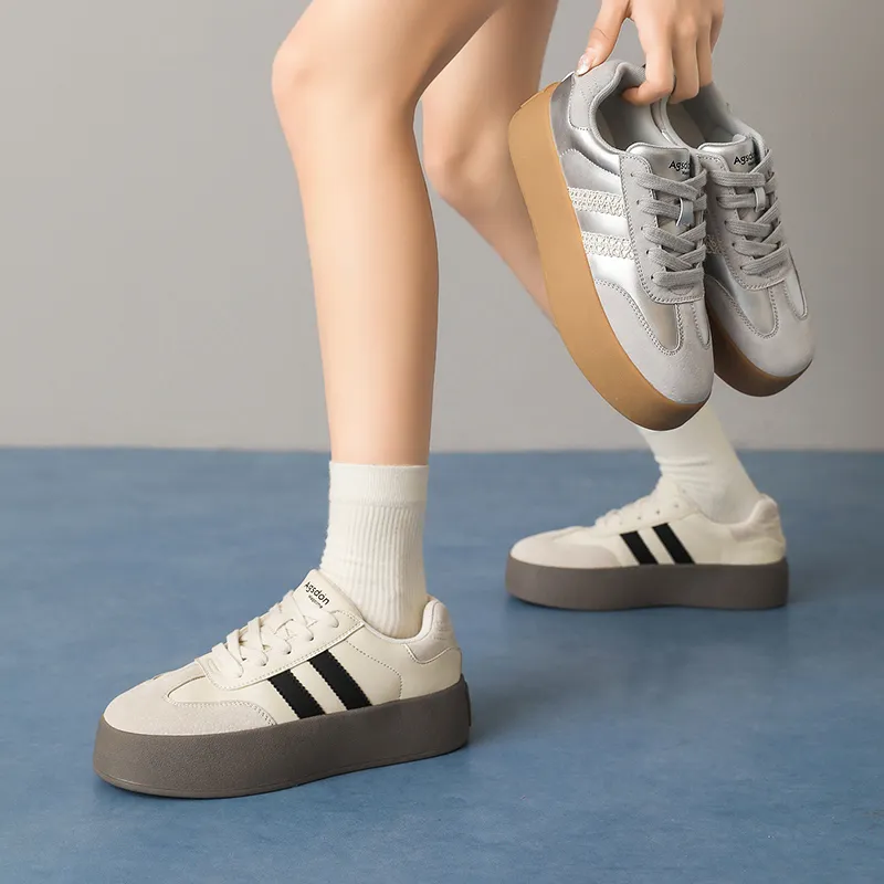AGSDON Thermal Height Increase Low Top Skateboard Shoes Women's-4