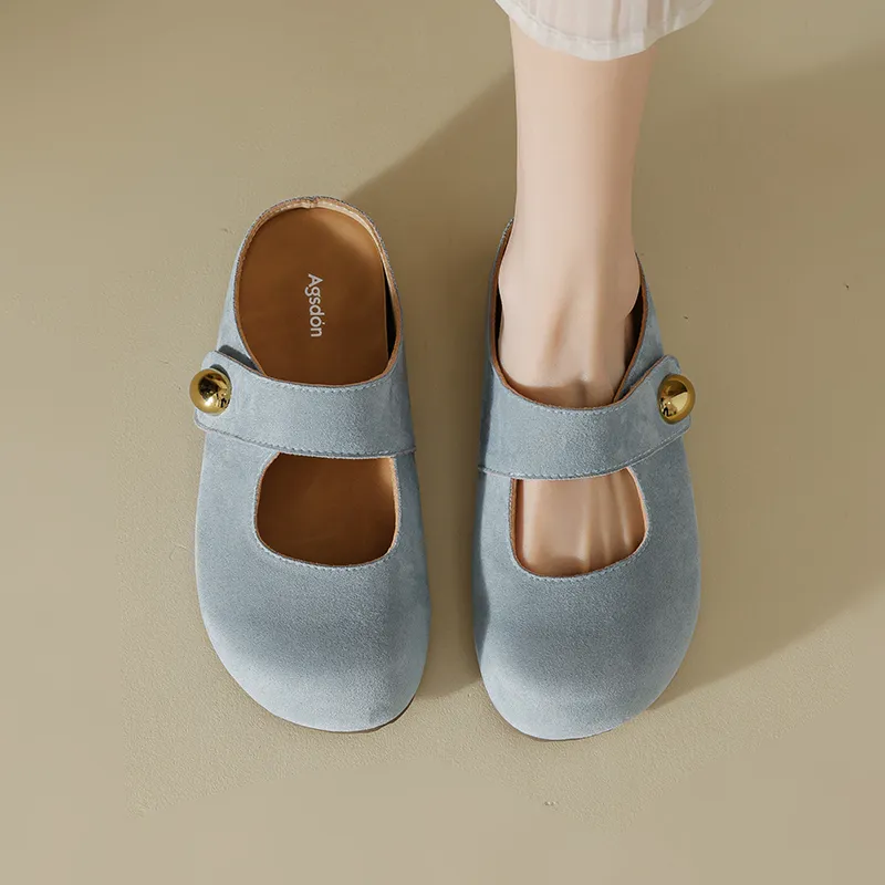 AGSDON Abrasion Resistant Closed Toe Slippers 3.5cm Women's-16