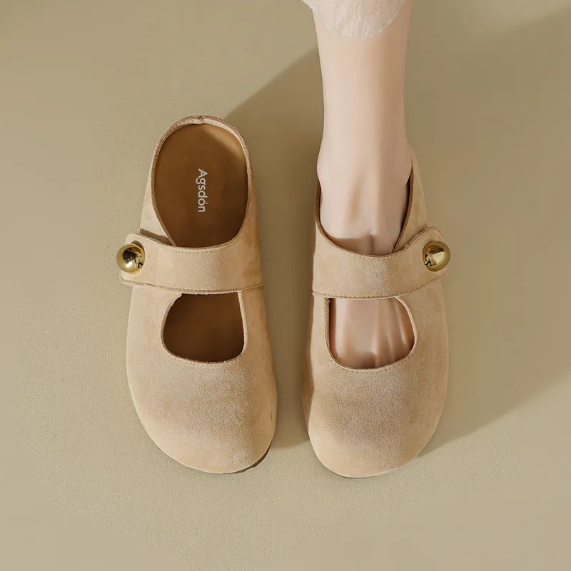 AGSDON Abrasion Resistant Closed Toe Slippers 3.5cm Women's-4