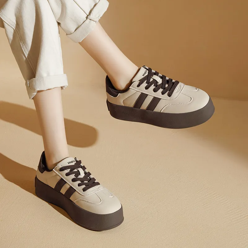 AGSDON Thermal Height Increase Low Top Skateboard Shoes Women's-7